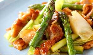 豚アスパラソース炒め