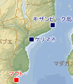 モザンビークの地図